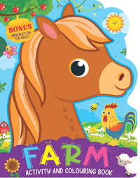 Thumbnail for Dreamland Farm Activity and Colouring Book- Die Cut Animal Shaped Book : Children Interactive & Activity Book - Distacart