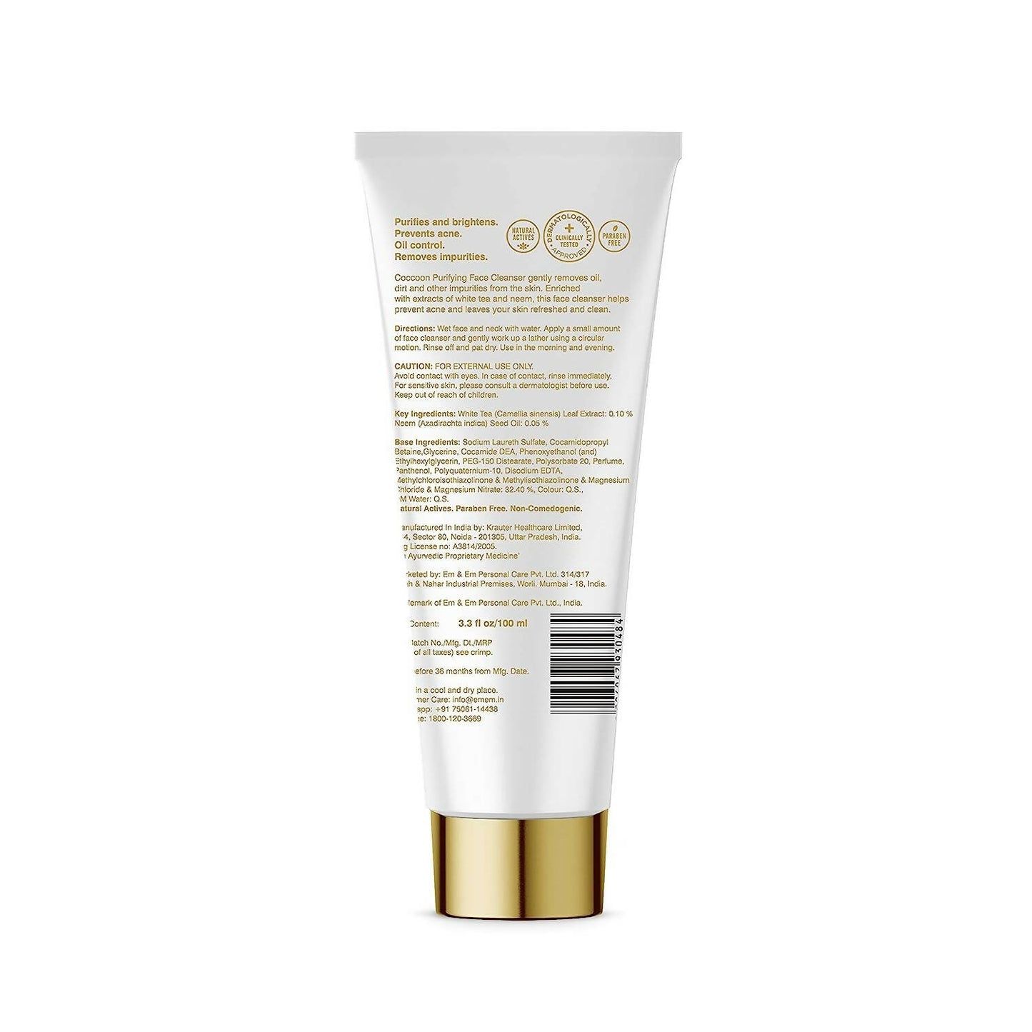 Coccoon Purifying Face Cleanser With White Tea & Neem - Distacart