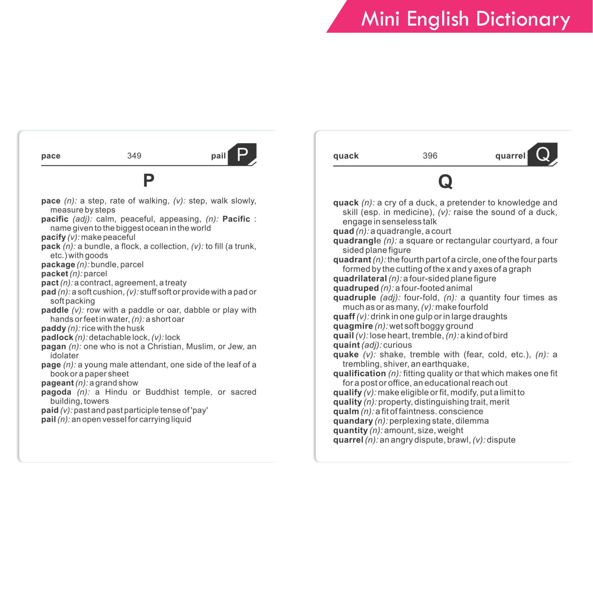 Mini English Dictionary, Pocket Dictionary Age 12+ Years - Distacart