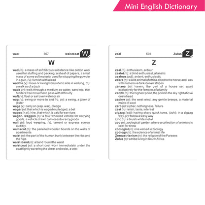 Mini English Dictionary, Pocket Dictionary Age 12+ Years - Distacart