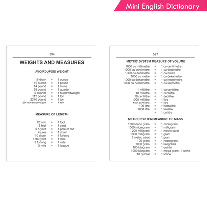 Mini English Dictionary, Pocket Dictionary Age 12+ Years - Distacart