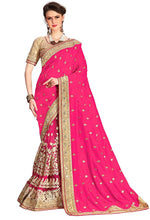 Thumbnail for Sarvadarshi Fashion Women's Light Pink Brocade Silk Saree With Unstitched Blouse