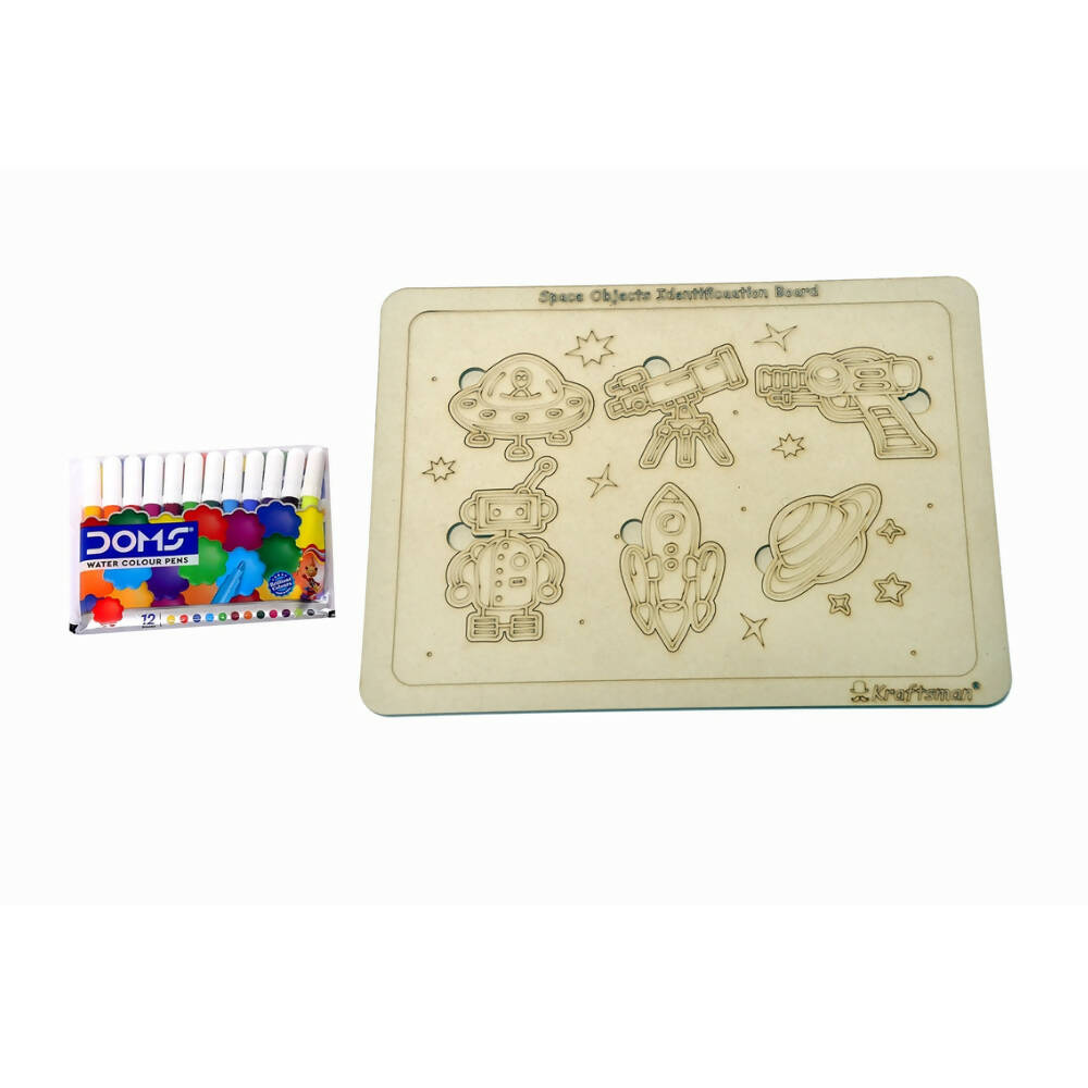 Kraftsman Space Objects Identification Puzzle Board With Color Kit Included - Distacart