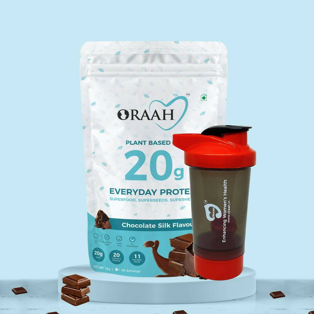Oraah Plant Based Protein Powder Chocolate Flavor With Shaker - Distacart