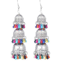 Thumbnail for Tassel Small Hanging Jhumka Multicolor Pearls Earrings For Occasions