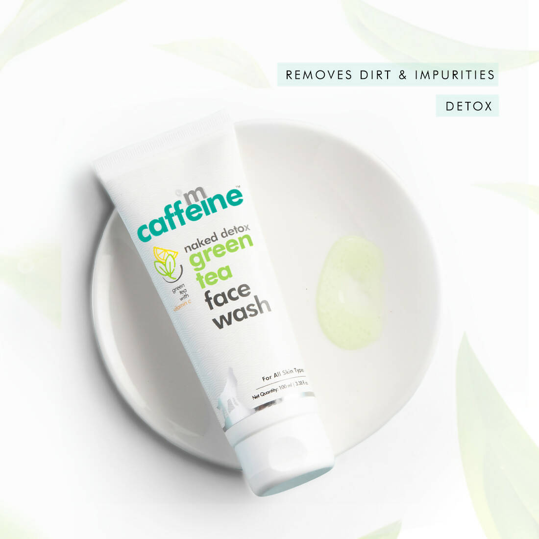 mCaffeine Green Tea Face Wash with Vitamin C & Hyaluronic Acid - Distacart