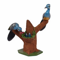 Thumbnail for Two Wooden Birds Along with Nest and Baby Birds - Distacart