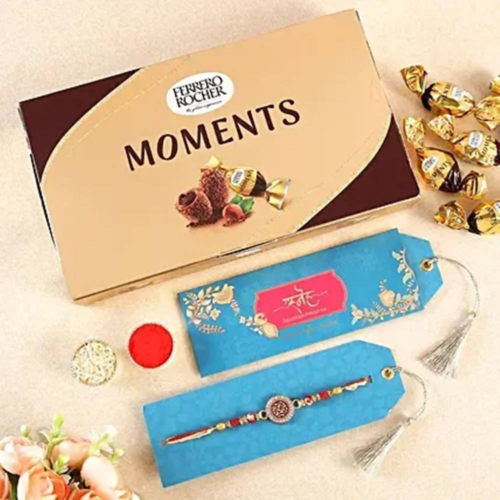 Meenakari Work Rakhi & Ferrero Rochers Moments