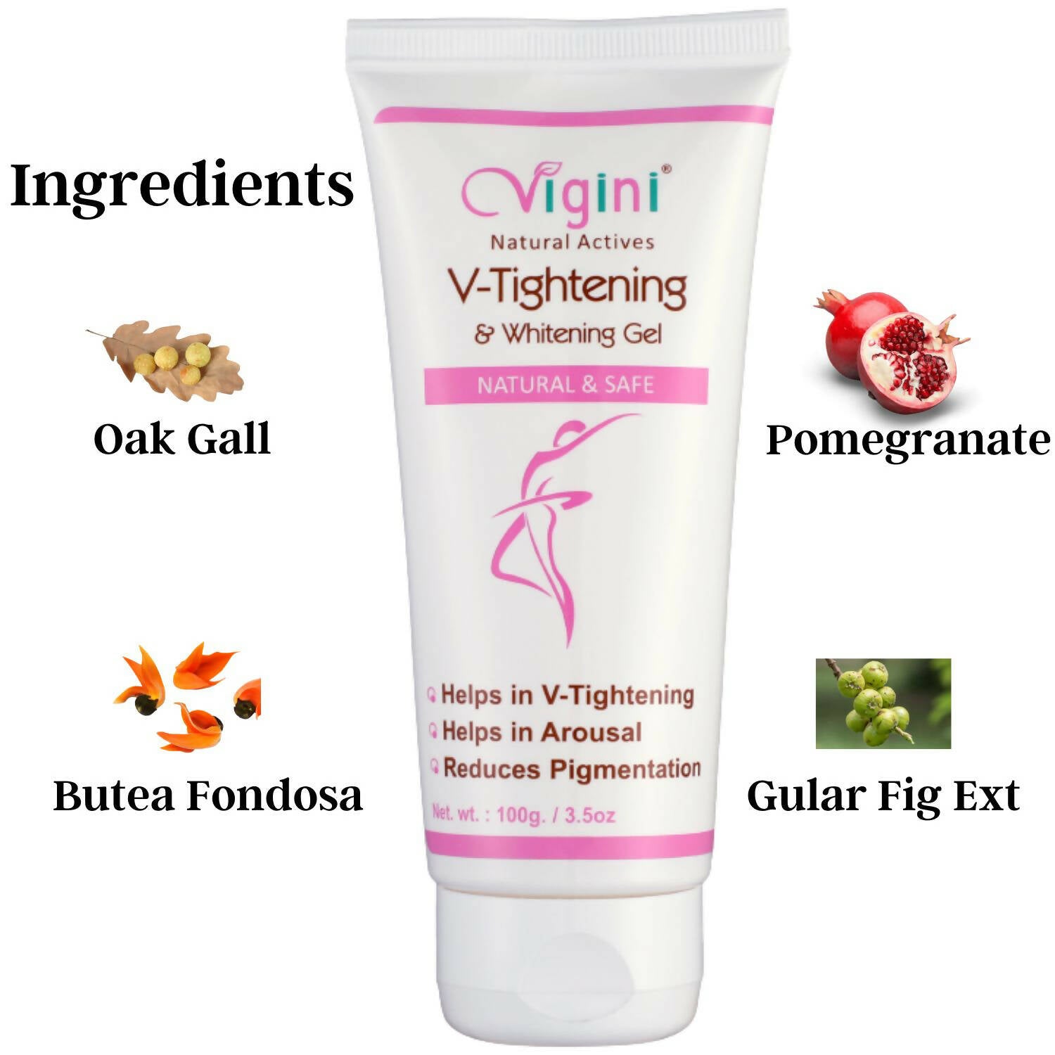Vigini Natural Actives Vaginal V-Tightening Whitening Vagina Tight Moisturizer Lubricant Cream Gel - Distacart