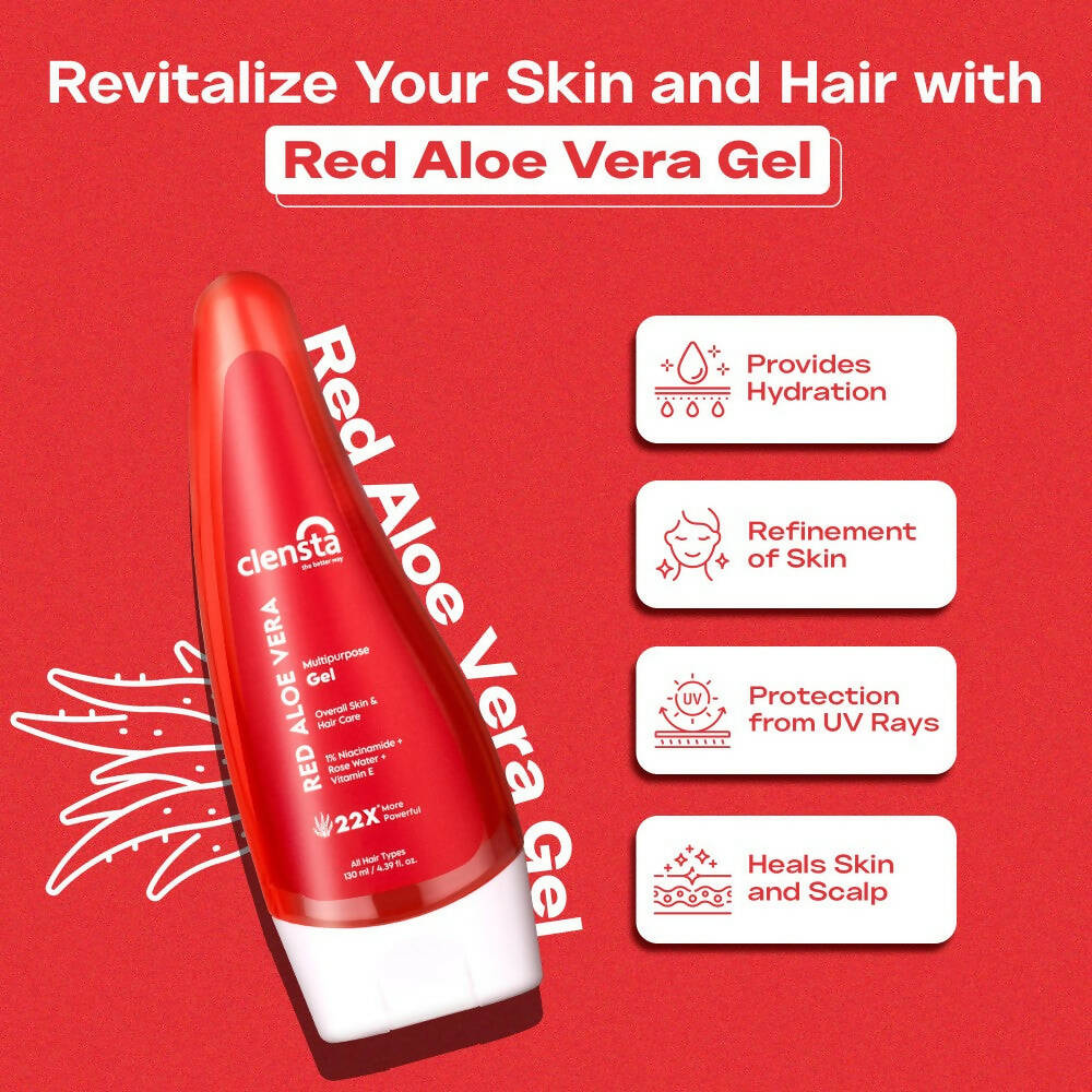 Clensta Red Aloe Vera Multipurpose Gel - Distacart