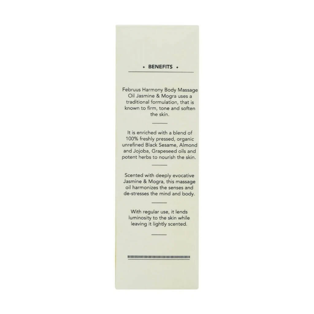 Februus Organics Jasmine & Mogra Body Oil - Distacart