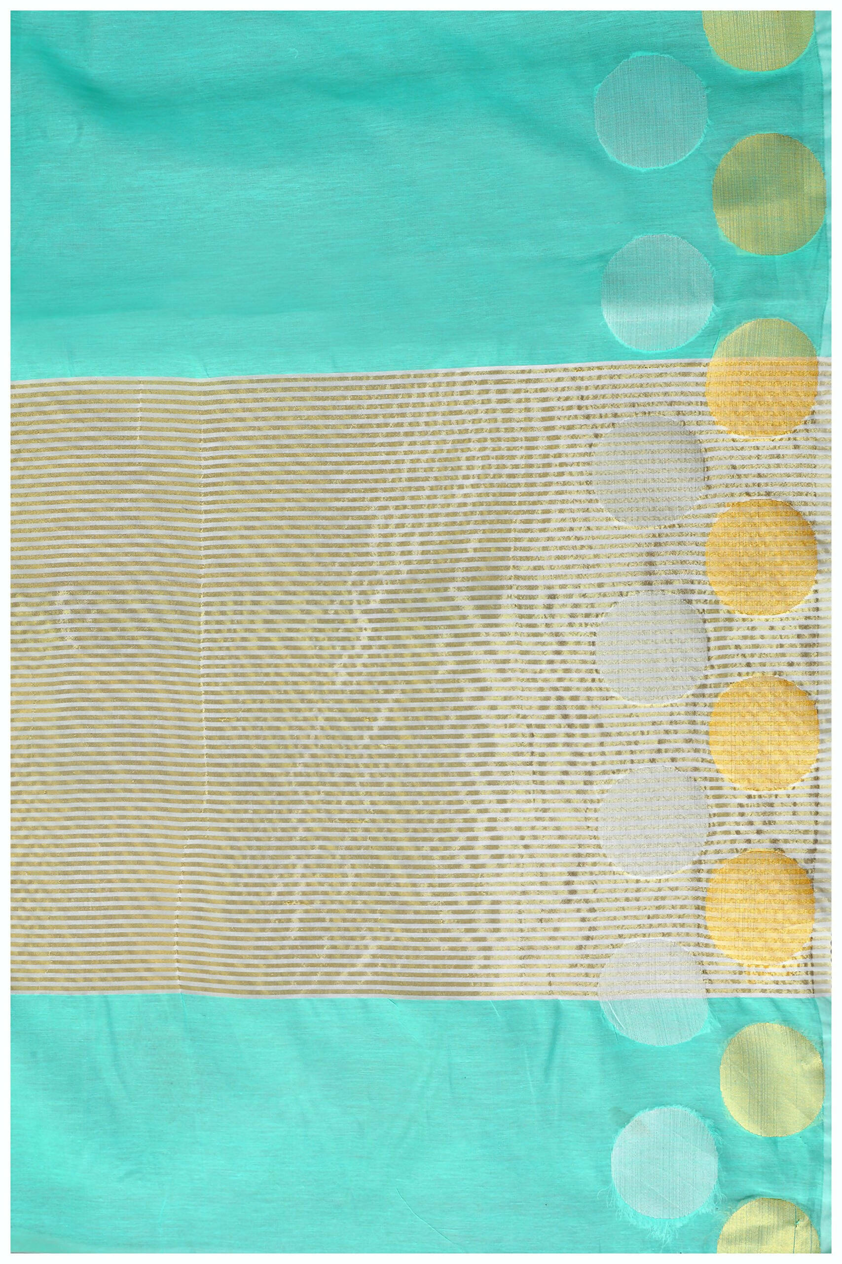 Mimosa Women's Turquoise Blue Kanchipuram Cotton Saree - Distacart