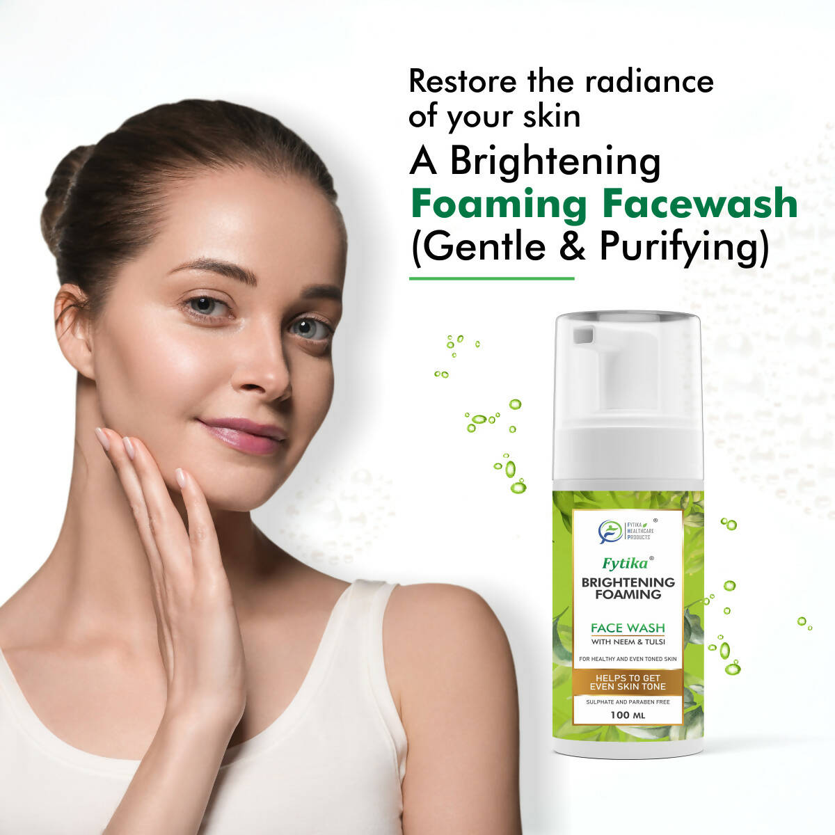 Fytika Brightening Foaming Facewash With Neem & Tulsi - Distacart
