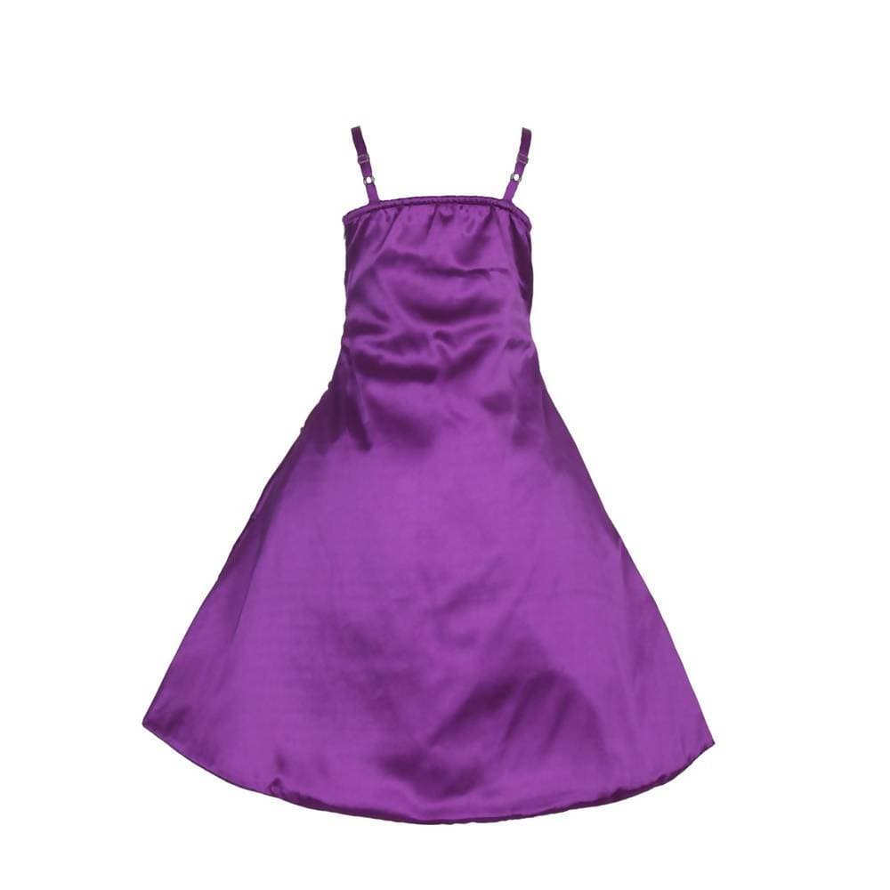 Asmaani Baby Girl's Purple Satin A-Line Maxi Full Length Dress (AS-DRESS_22020) - Distacart