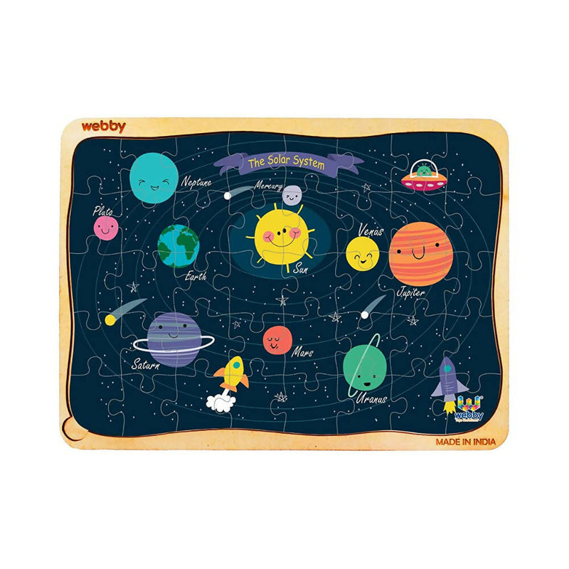 Webby Outer Space Solar System Wooden Jigsaw Puzzle - 40 Pcs - Distacart