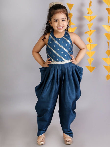 Lil Drama Girls Jumpsuit - Teal Blue - Distacart