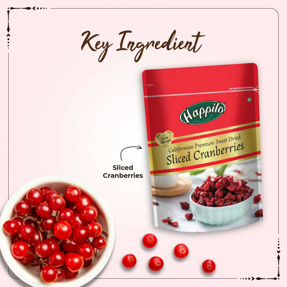 Happilo Premium Californian Sliced Dried Cranberries - Distacart