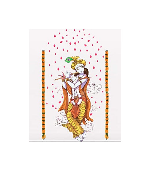 Multicolor - Lord Krishna with Flute Wall Sticker