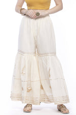 Thumbnail for Mominos Fashion Cotton Off White Beautiful Gotta Work Sharara - Distacart