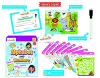 Thumbnail for Braintastic Educational Game: Alphabet & Numbers(3-6 yrs)/Write & Wipe Activity Sheets/Kids Toys/34 pcs Free Puzzle - Distacart