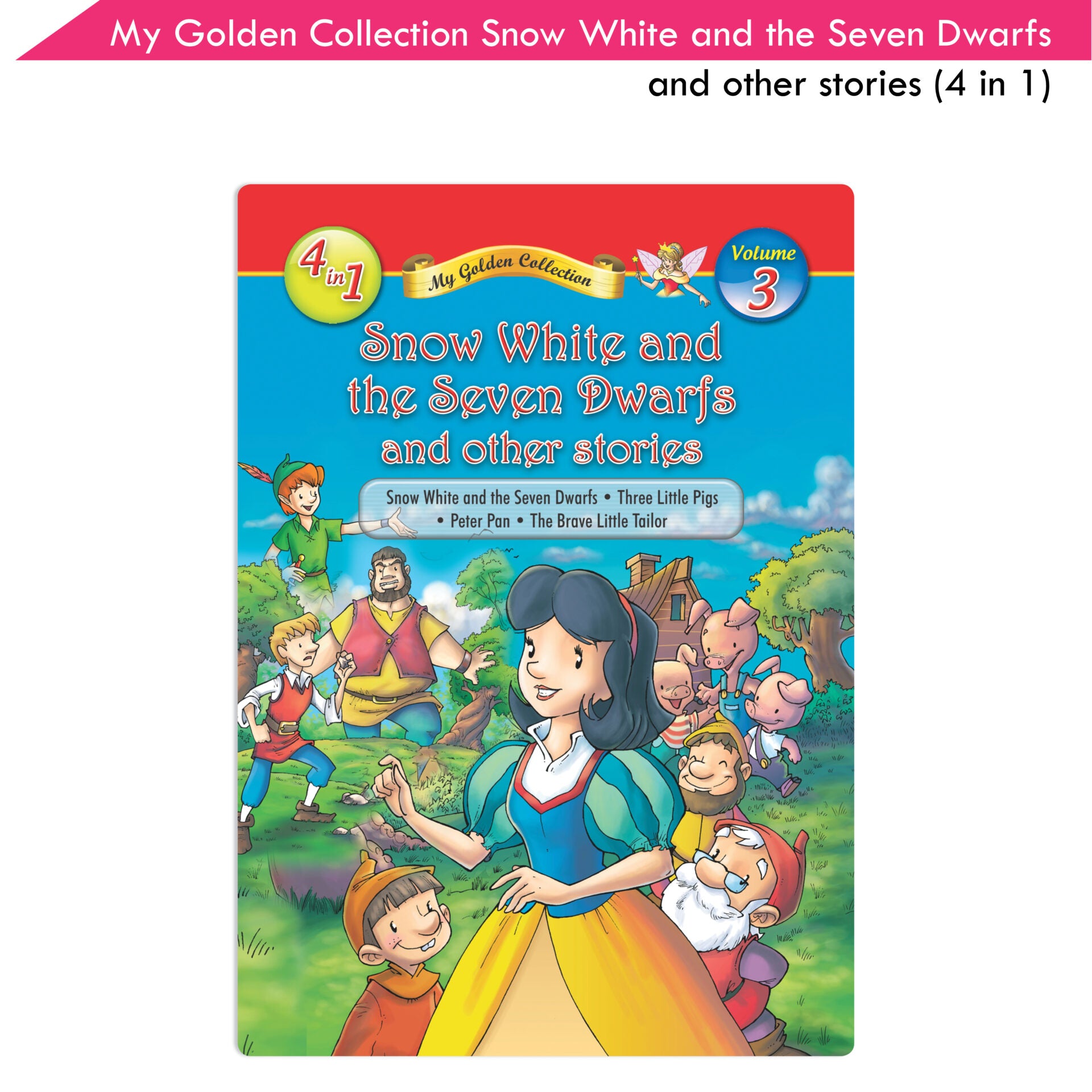 Jolly Kids My Golden Collection Volume 3 Snow White & The Seven Dwarfs & Other 4 in 1 Bedtime Stories| Ages 3-8 Year - Distacart