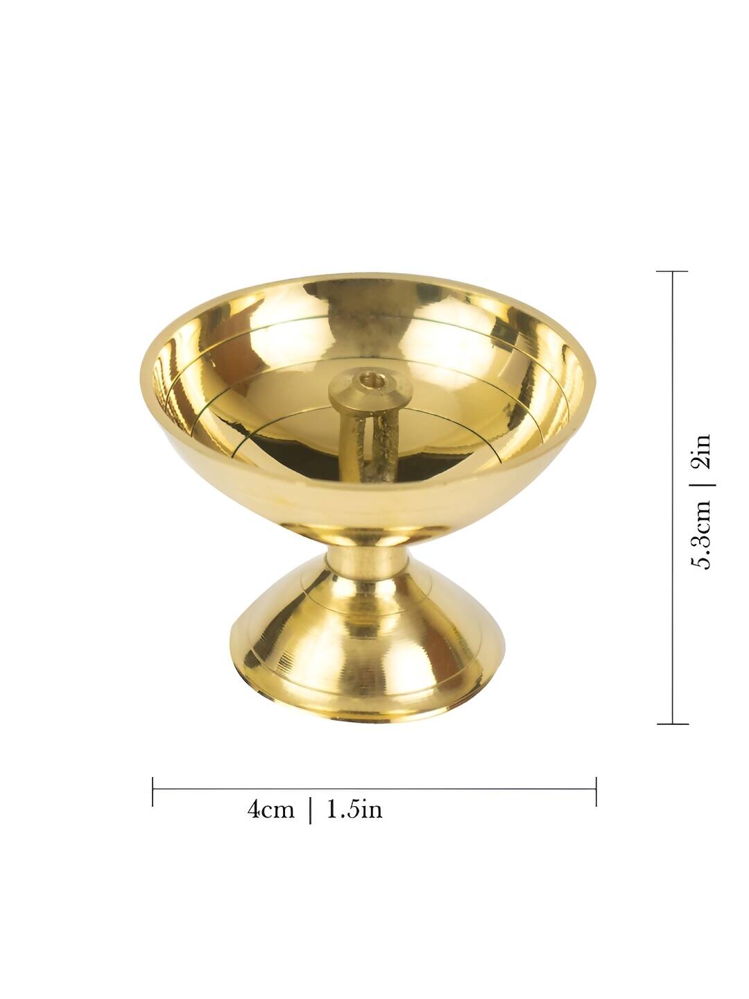 Spillbox Gold-Toned Brass Small Diya Round Pooja Essential - Distacart