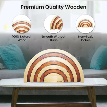 Matoyi Wooden Arch Shaped Stacker Multicolor - 7 Piece - Distacart