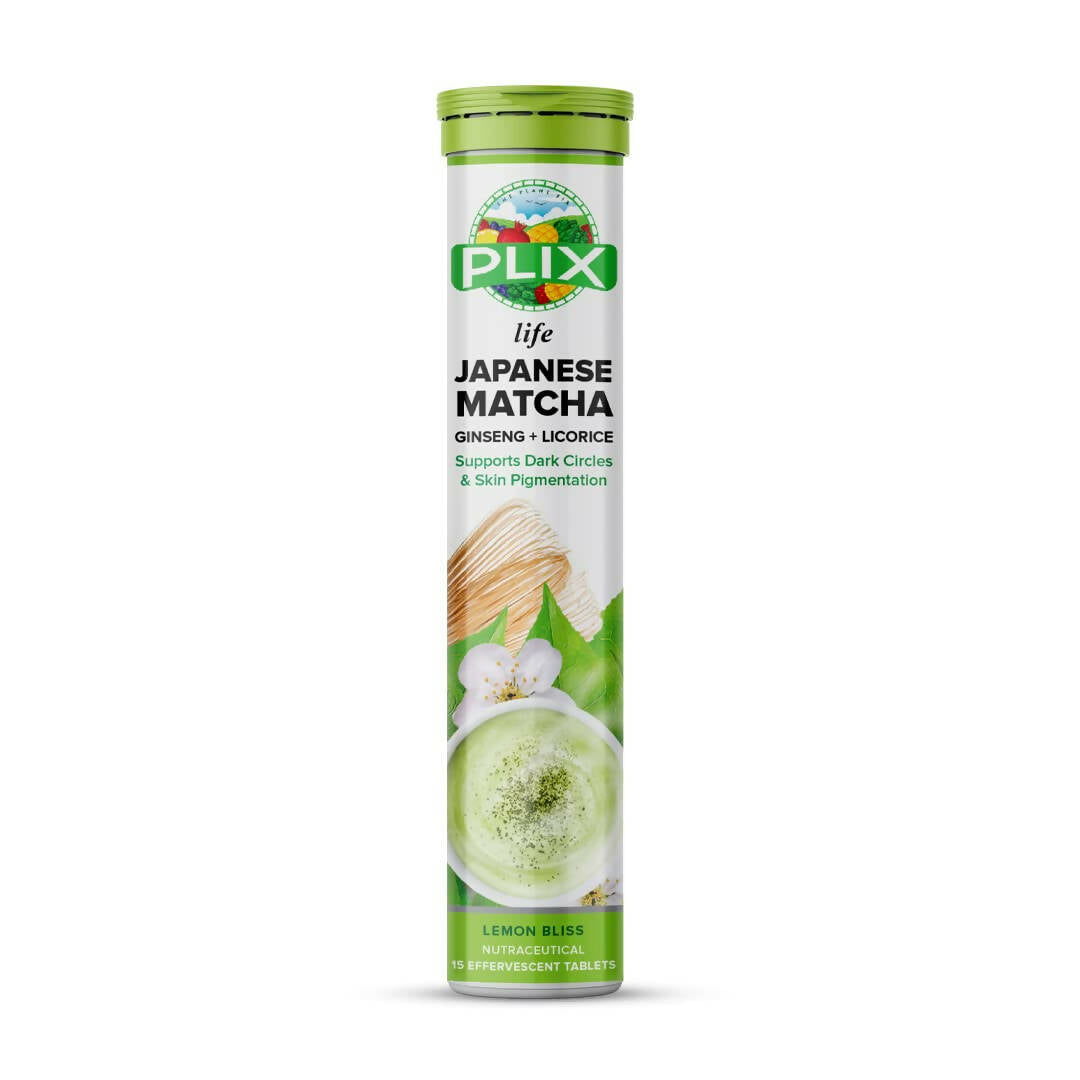 PLIX The Plant Fix Japanese Matcha Effervescent Tablets for Dark Circles - Lemon - Distacart