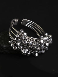 Thumbnail for Mominos Fashion Johar Kamal Oxidised Silver Ghungroo Bracelet