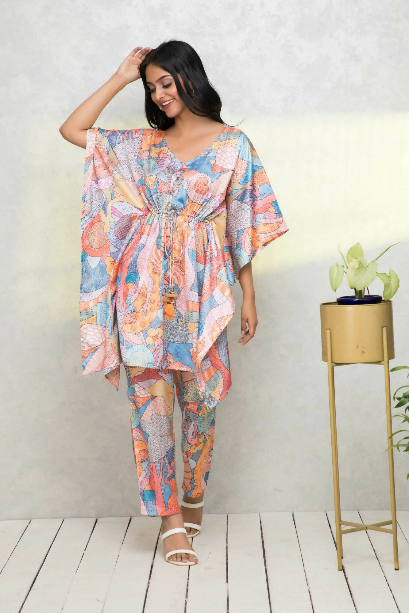 Myshka Multi - Printed Women Bling & Sparkly Co-Ords - Distacart