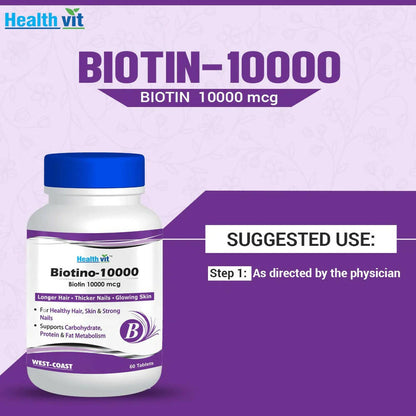 Healthvit Biotino-10000 Tablets - Distacart