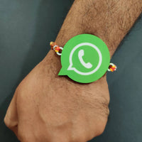 Thumbnail for Bhai Please Whatsapp Chat Wala Bhai Wooden Rakhi - Distacart
