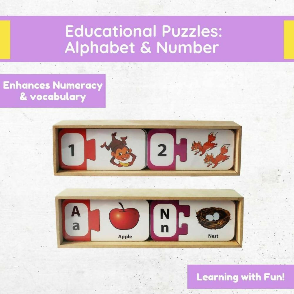 Matoyi Educational Puzzles Kit (Alphabets & Numbers) - Distacart