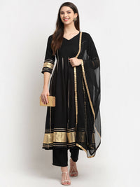 Thumbnail for Rudra Bazaar Black Anarkali Kurti & Pyjamas With Duppata - Distacart