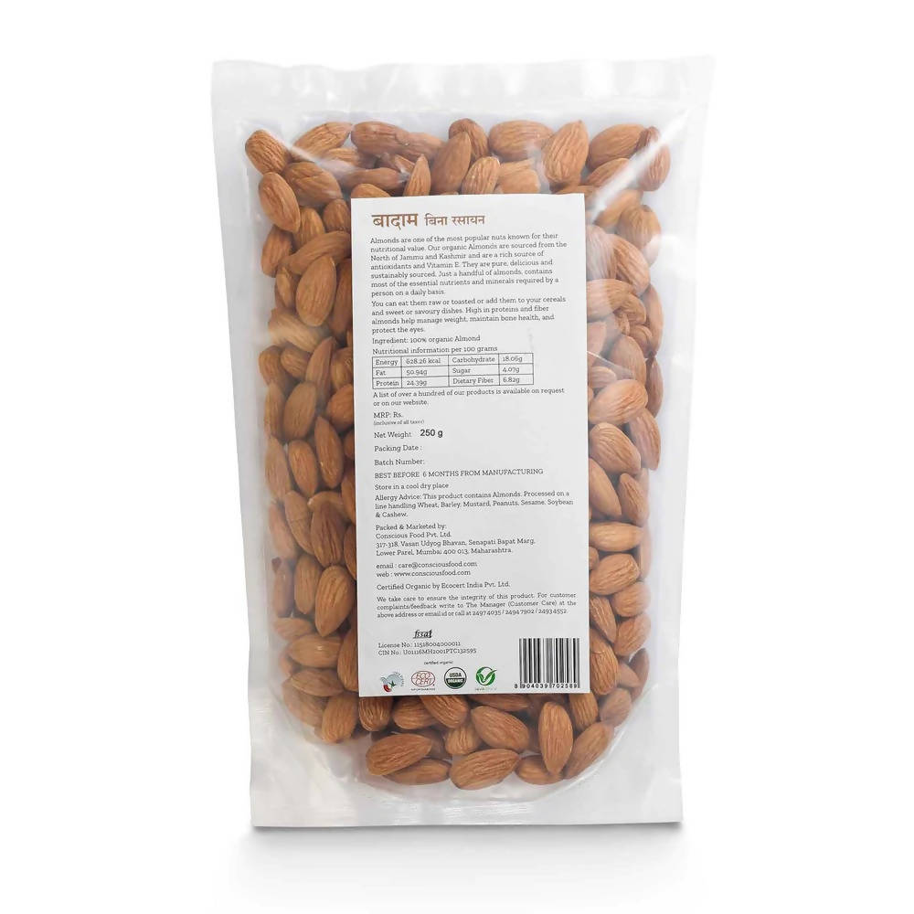 Conscious Food Organic Almonds (Badaam)