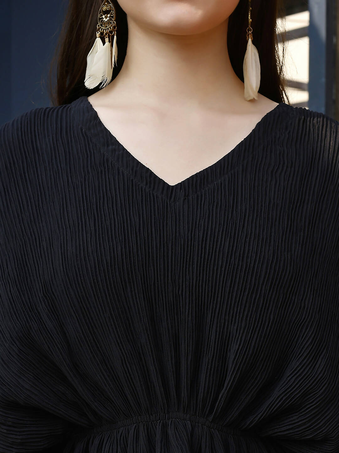 Black Crush Plain Top with Matching Bottom - Eesha - Distacart