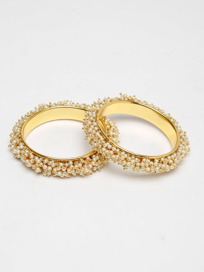 Pearl Embellished Bange Set Of 2 - Ruby Raang - Distacart