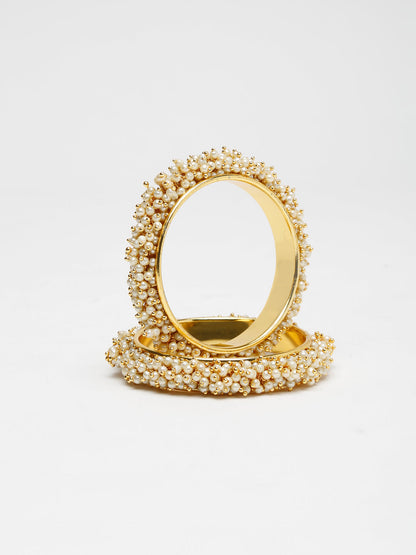 Pearl Embellished Bange Set Of 2 - Ruby Raang - Distacart