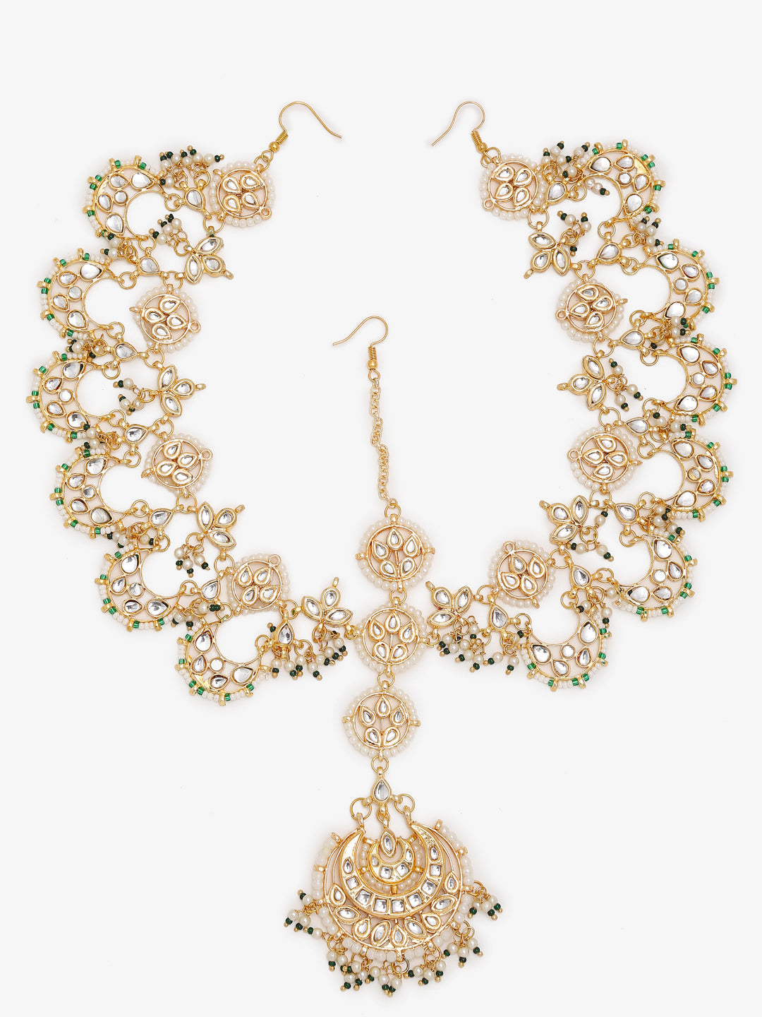 Women's Gold Kundan Maharani Matha Patti - Ruby Raang - Distacart