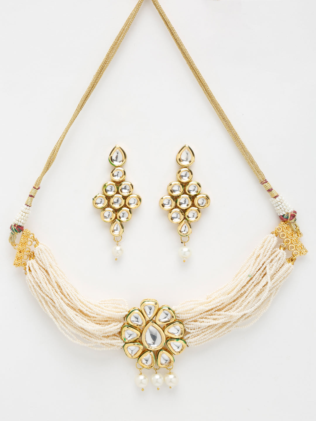Kundan Choker With Earrings - Ruby Raang - Distacart
