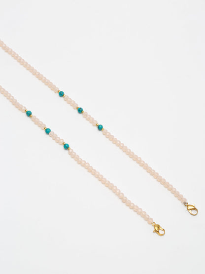 Stone And Gold Plated Mask Chain - Ruby Raang - Distacart