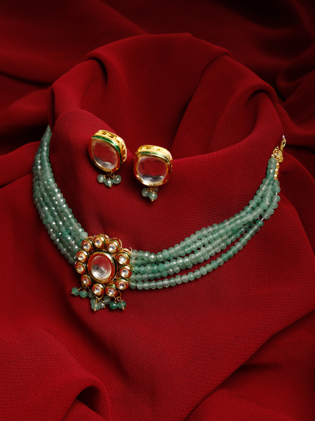 Kundan Choker With Studs - Ruby Raang - Distacart
