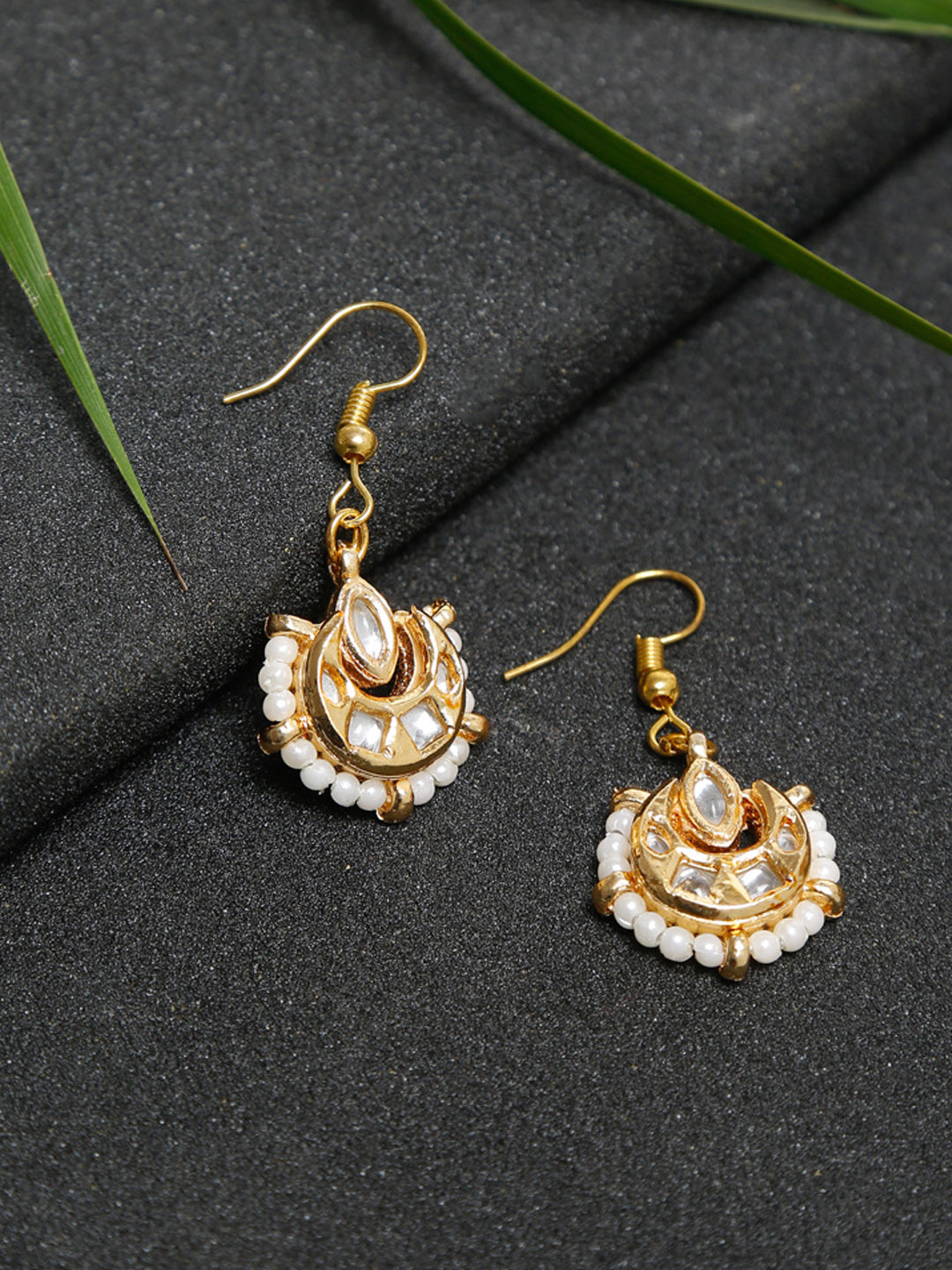 Gold Plated Kundan Studs - Ruby Raang - Distacart