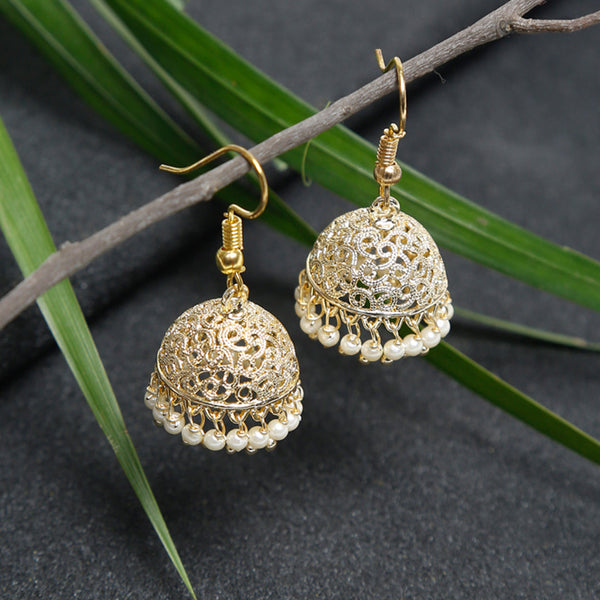 Gold Plated Kundan Jhumka - Ruby Raang - Distacart