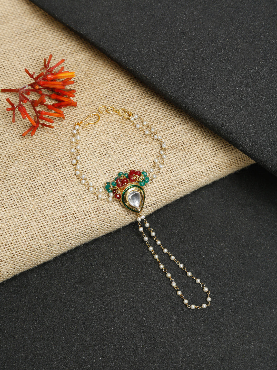 Kundan Bracelet - Ruby Raang - Distacart