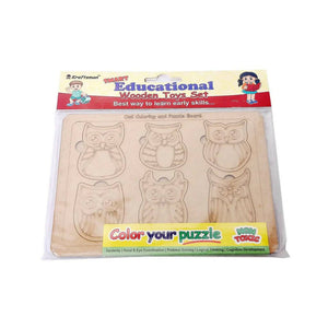 Kraftsman Owl Shapes Puzzle Board | Color Kit Included - Distacart