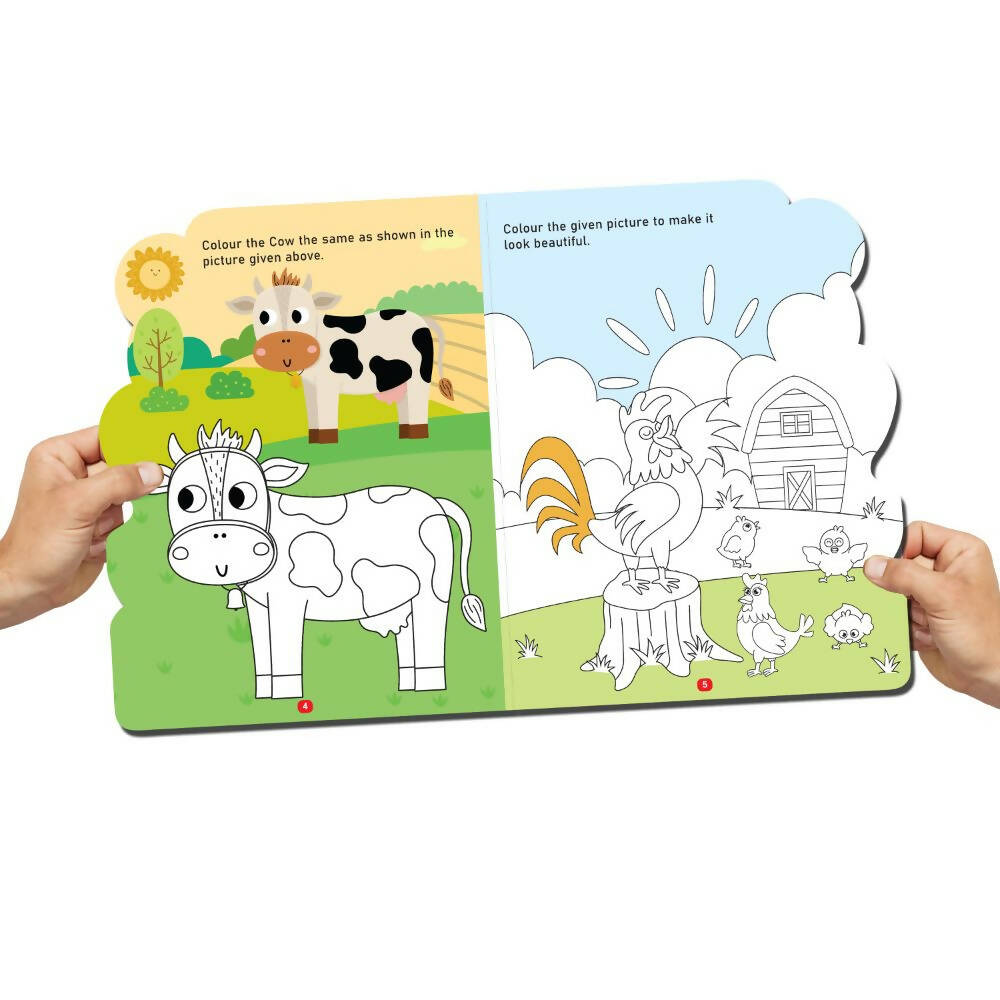 Dreamland Die-cut Activity and Colouring Books Pack- A Pack of 4 Books : Children Interactive & Activity Book - Distacart
