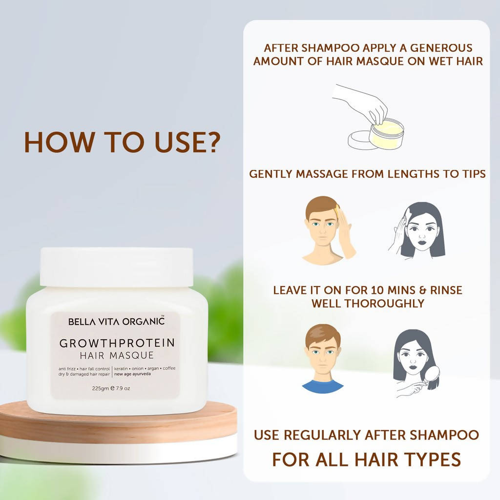 Bella Vita Organic Growth Protein Hair Masque - Distacart