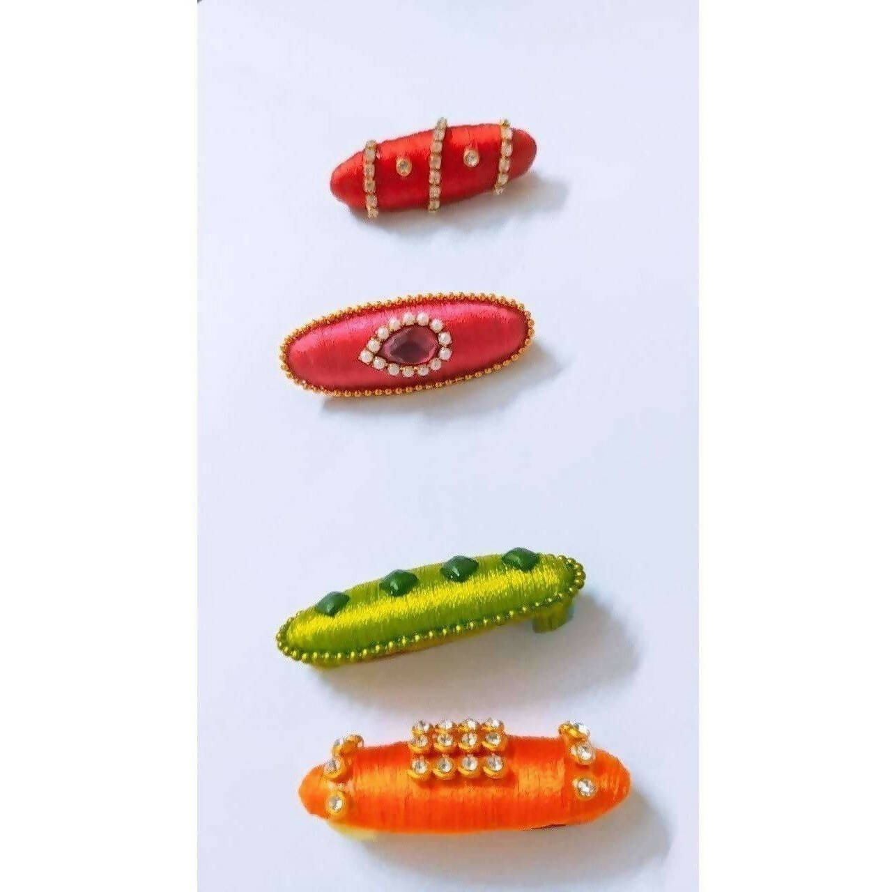 Multi Color Saree Pins - Set of 4 - Distacart