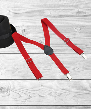 Manet Boys Solid Suspenders - Red - Distacart